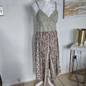 Derek Heart Green Jumpsuit with Bohemian Flair